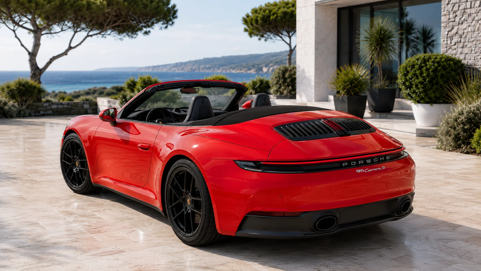 Porsche 911 Cabrio rear exterior rental image